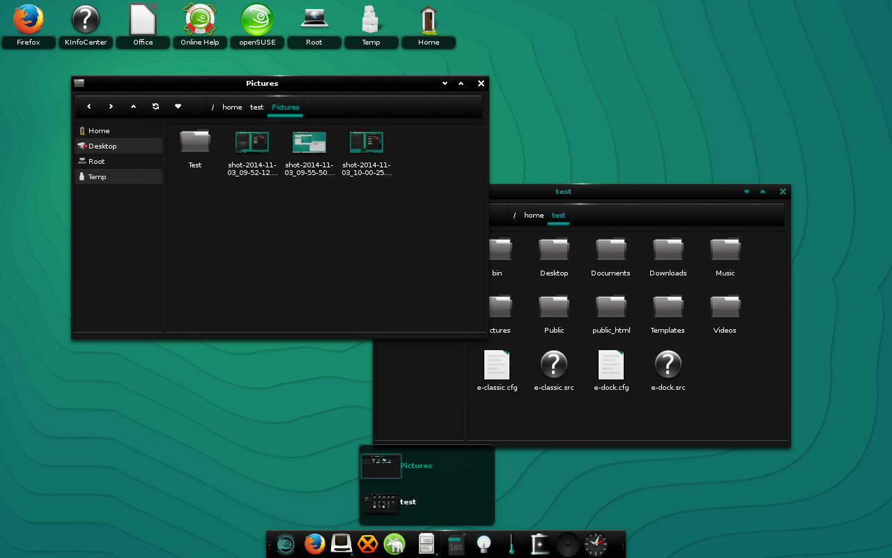 openSUSE 13.2 with Dock profile