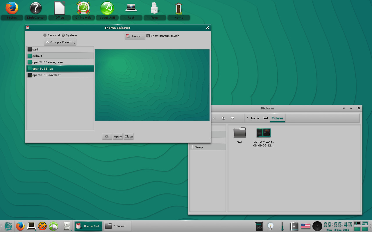 openSUSE 13.2 with Ice theme