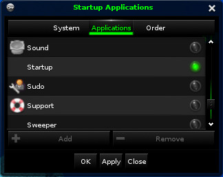 Setting the startup application